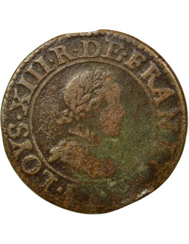 Louis XIII Type 1 1 double tournois Cuivre 1615 A - Paris