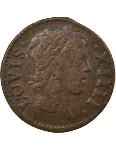Louis XIII Type de Warin 1 denier Cuivre 1649 A - Paris