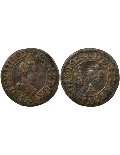 Louis XIII Type 1 1 denier Cuivre 1612 A - Paris