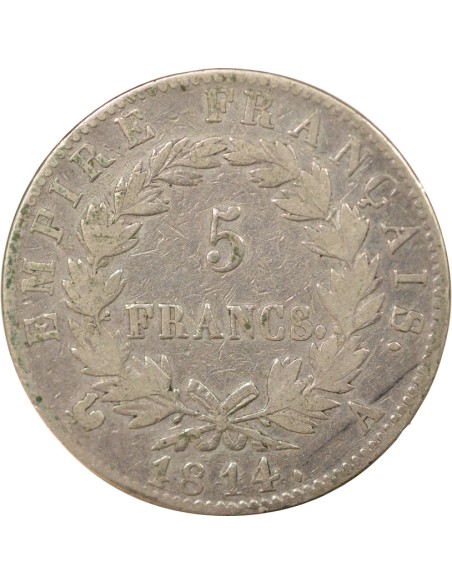 Roi d'Italie Empire 5 francs Argent 1814 A - Paris