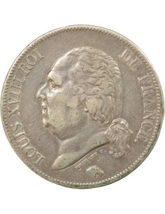 Louis XVIII Tête nue 5 francs Argent 1823 W Lille 2