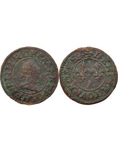 Henri III Type 1 1 denier Cuivre 1577 A - Paris