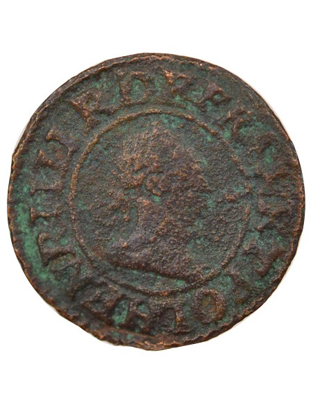Henri III Type 1 1 denier Cuivre 1577 A - Paris