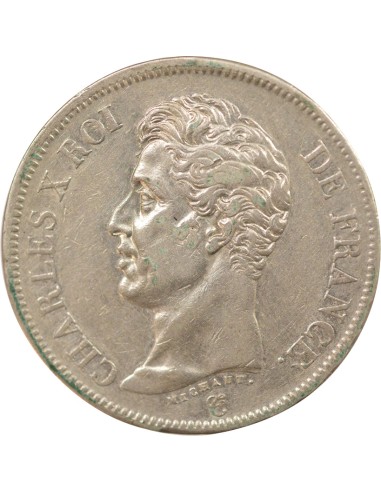 Charles X 1er Type 5 francs Argent 1826 W Lille