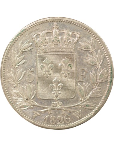 Charles X 1er Type 5 francs Argent 1826 W Lille