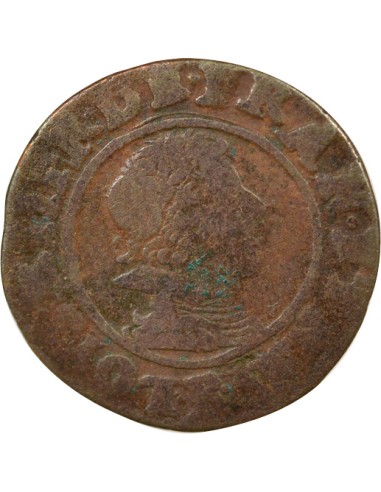 Louis XIII Type 8 1 double tournois Cuivre 1627 Villeneuve les Avignon