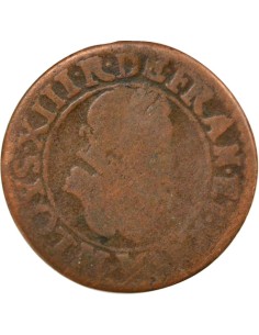 Louis XIII 1 double tournois Cuivre 1612 M Toulouse 2