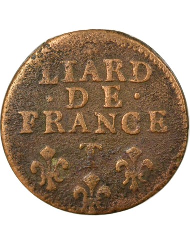 Louis XIV Au Buste Âgé 1 liard Cuivre 1698 T Nantes