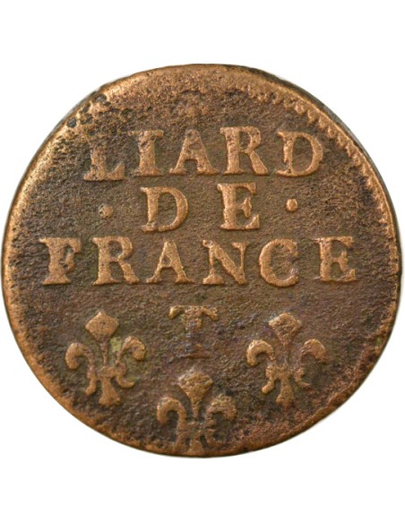 Louis XIV Au Buste Âgé 1 liard Cuivre 1698 T Nantes