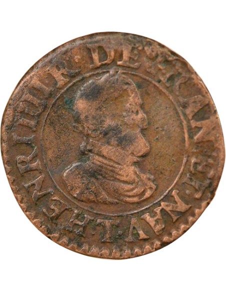 Roi de Navarre et de France 1 double tournois Cuivre 1610 T Nantes