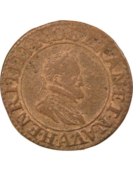 Roi de Navarre et de France Type 2 1 double tournois Cuivre 1603 A - Paris