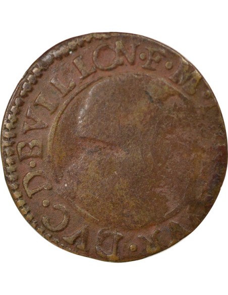 Principauté de Sedan Frédéric Maurice de la Tour d'Auvergne Type 14 1 double tournois Cuivre 1640 Sedan