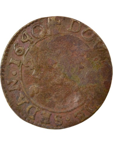 Principauté de Sedan Frédéric Maurice de la Tour d'Auvergne Type 14 1 double tournois Cuivre 1640 Sedan