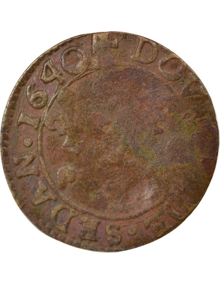 Principauté de Sedan Frédéric Maurice de la Tour d'Auvergne Type 14 1 double tournois Cuivre 1640 Sedan