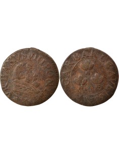 Comtat Venaissin Urbain VIII 1 double tournois Cuivre 1635 Avignon