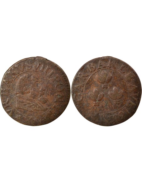 Comtat Venaissin Urbain VIII 1 double tournois Cuivre 1635 Avignon