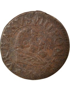 Comtat Venaissin Urbain VIII 1 double tournois Cuivre 1635 Avignon 2