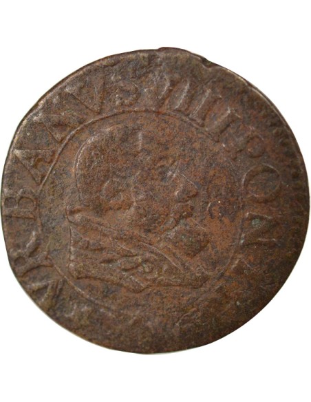 Comtat Venaissin Urbain VIII 1 double tournois Cuivre 1635 Avignon