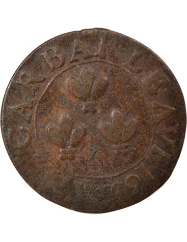 Comtat Venaissin Urbain VIII 1 double tournois Cuivre 1635 Avignon