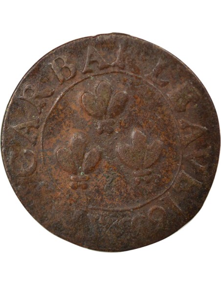 Comtat Venaissin Urbain VIII 1 double tournois Cuivre 1635 Avignon