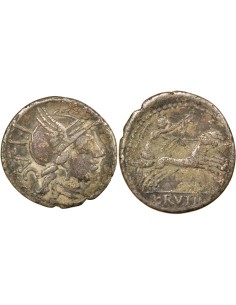 République Romaine Lucius Rutilius 1 denier Argent 77 Av JC R Rome