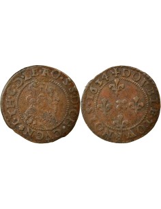 Seigneurie de Cugnon Jean-Théodore de Lowenstein Rochefort Type 2 1 double tournois Cuivre 1634 Cugnon