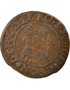 Seigneurie de Cugnon Jean-Théodore de Lowenstein Rochefort Type 2 1 double tournois Cuivre 1634 Cugnon 2