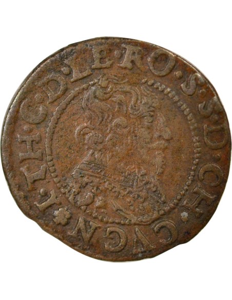 Seigneurie de Cugnon Jean-Théodore de Lowenstein Rochefort Type 2 1 double tournois Cuivre 1634 Cugnon