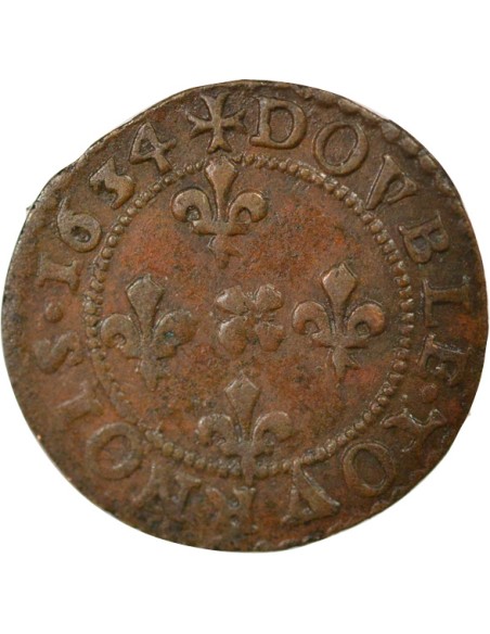 Seigneurie de Cugnon Jean-Théodore de Lowenstein Rochefort Type 2 1 double tournois Cuivre 1634 Cugnon