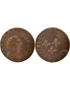 Principauté d'Orange Frédéric-Henri d'Orange-Nassau Type 4 1 double tournois Cuivre 1640 Orange