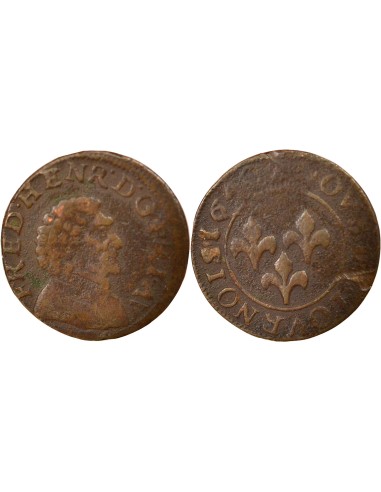 Principauté d'Orange Frédéric-Henri d'Orange-Nassau Type 4 1 double tournois Cuivre 1640 Orange