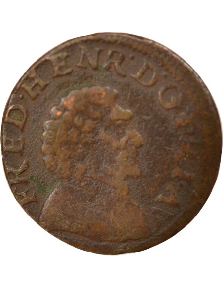 Principauté d'Orange Frédéric-Henri d'Orange-Nassau Type 4 1 double tournois Cuivre 1640 Orange