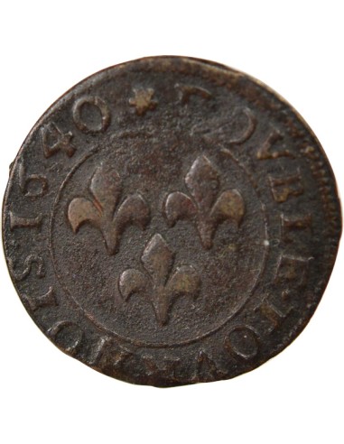 Principauté d'Orange Frédéric-Henri d'Orange-Nassau Type 4 1 double tournois Cuivre 1640 Orange