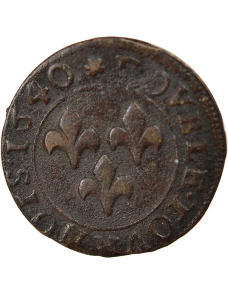 Principauté d'Orange Frédéric-Henri d'Orange-Nassau Type 4 1 double tournois Cuivre 1640 Orange