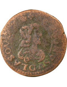 Principauté de Dombes Gaston d'Orléans Type 16 1 double tournois Cuivre 1643 Trévoux 2