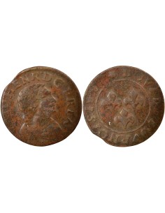 Principauté d'Orange Frédéric-Henri d'Orange-Nassau Type 5 1 double tournois Cuivre 1640 Orange