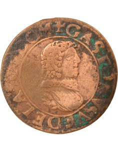 Principauté de Dombes Gaston d'Orléans Type 8 1 double tournois Cuivre 1636 Trévoux 2
