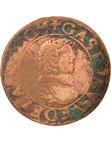 Principauté de Dombes Gaston d'Orléans Type 8 1 double tournois Cuivre 1636 Trévoux