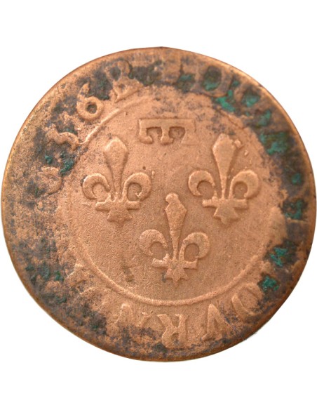 Principauté de Dombes Gaston d'Orléans Type 8 1 double tournois Cuivre 1636 Trévoux