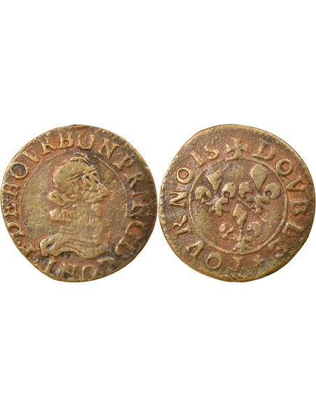 Château-Regnault François de Bourbon-Conti Type 8 1 double tournois Cuivre 1605-1614  -