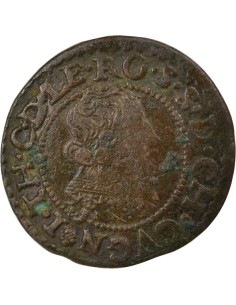 Seigneurie de Cugnon Jean-Théodore de Lowenstein Rochefort Type 2 1 double tournois Cuivre 1634 Cugnon 2