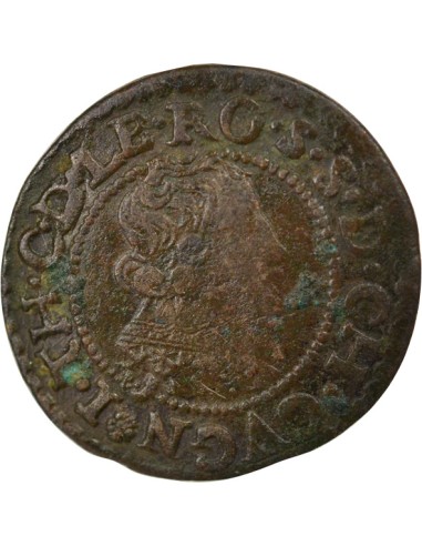 Seigneurie de Cugnon Jean-Théodore de Lowenstein Rochefort Type 2 1 double tournois Cuivre 1634 Cugnon