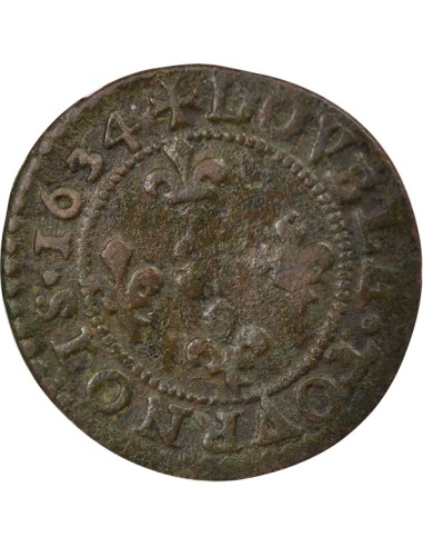 Seigneurie de Cugnon Jean-Théodore de Lowenstein Rochefort Type 2 1 double tournois Cuivre 1634 Cugnon