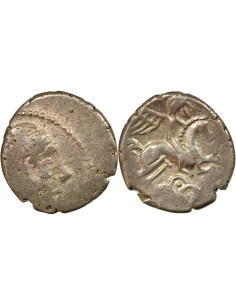 Gaule Au Cavalier ailé 1 drachme Argent 120 / 80 Av JC