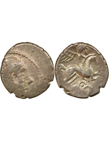 Gaule Au Cavalier ailé 1 drachme Argent 120 / 80 Av JC