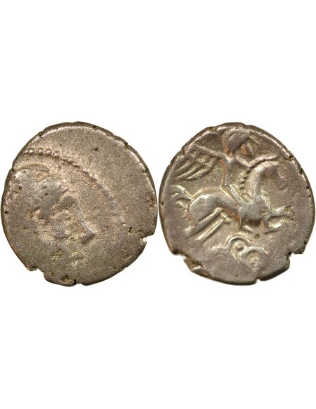 Gaule Au Cavalier ailé 1 drachme Argent 120 / 80 Av JC