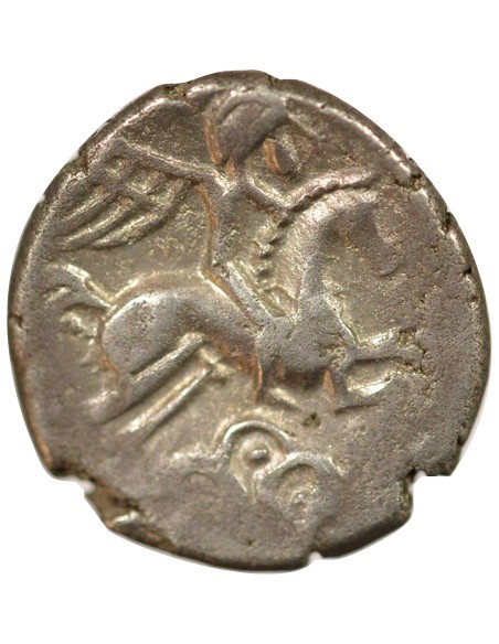 Gaule Au Cavalier ailé 1 drachme Argent 120 / 80 Av JC