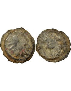 Gaule A la tête d'Indien 1 potin Potin Ier siècle Av JC