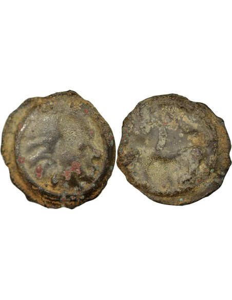 Gaule A la tête d'Indien 1 potin Potin Ier siècle Av JC