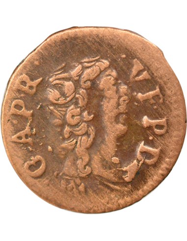 Principauté de Dombes Gaston d'Orléans Type 9 1 denier tournois Cuivre 1650 Trévoux